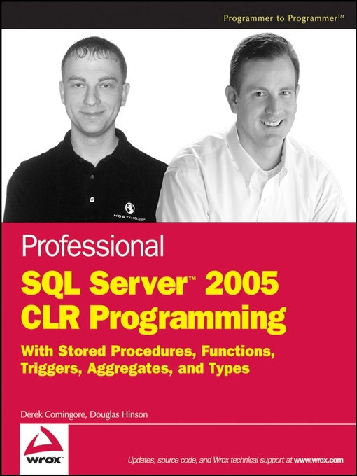 Title details for Professional SQL Server 2005 CLR Programming by Derek Comingore - Available